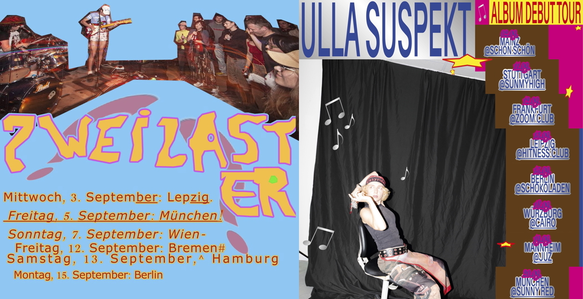 Tickets ZWEILASTER & ULLA SUSPEKT, art-punk-garage X nndw post-punk/wave in Berlin