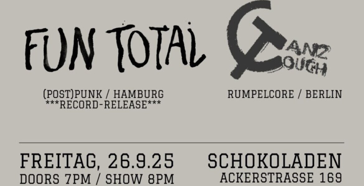 Tickets Fun Total + Tanzcouch (2x Punk), präsentiert von thirsty & miserable in Berlin