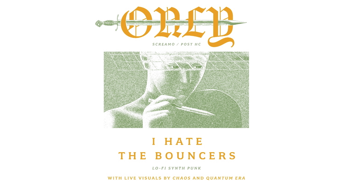 Tickets ONLY (screamo/post-hc), & I HATE THE BOUNCERS (lofi synth punk) in Berlin