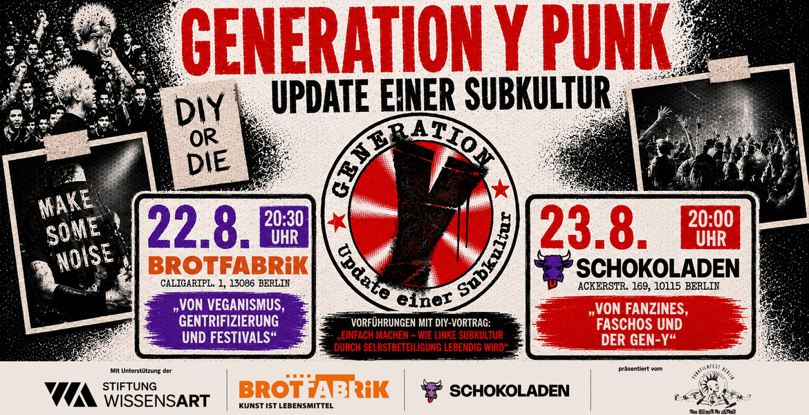 Tickets GENERATION Y PUNK – UPDATE EINER SUBKULTUR, „Von Fanzines, Faschos und der Gen-Y“ + Vortrag in Berlin